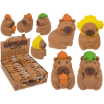 Gomma, Capibara  circa 3,5 x 2 cm, set di 4 pezzi su cartoncino.