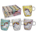 Tazza in porcellana, Unicorno comic, ca. 8 x 7 cm, 220 ml, 4    ass.,
