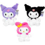  HELLO KITTY KUROMI PELUCHE FLUFFY MORBIDI 3 ASSORTITI 28 CM